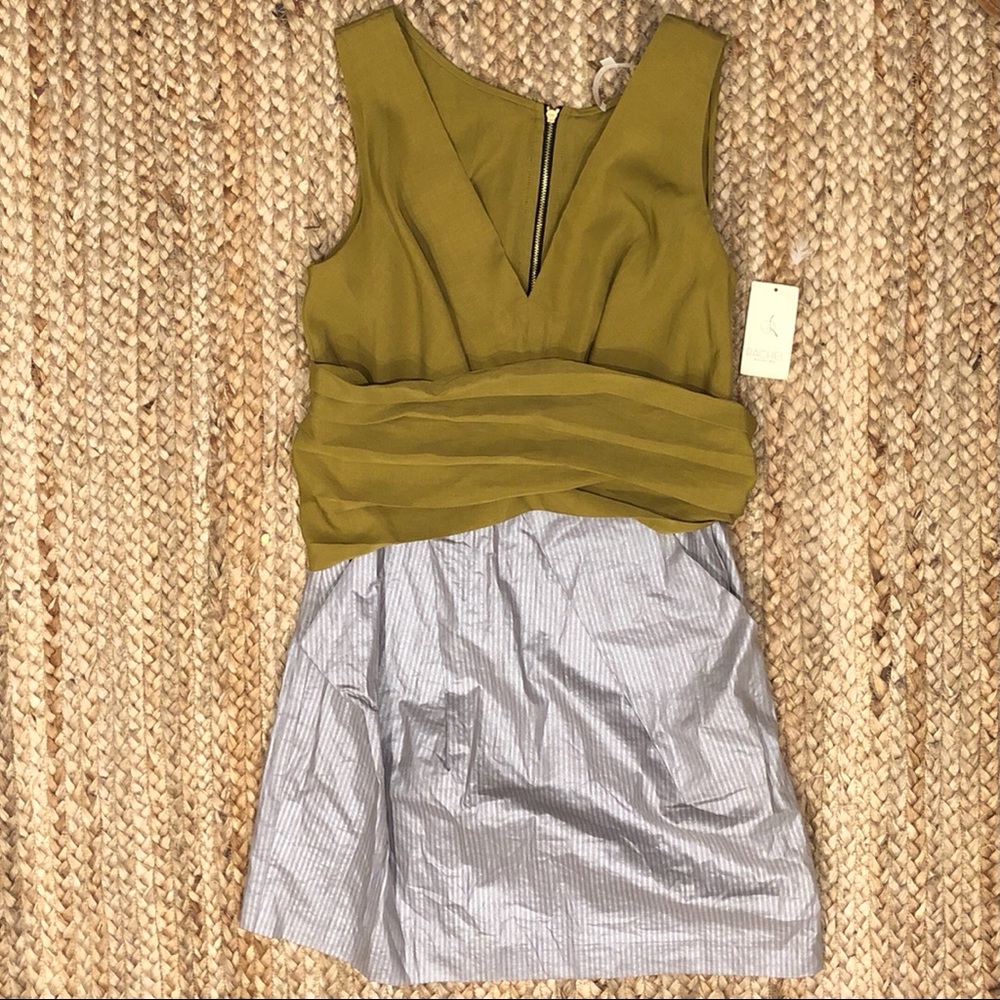 Rachel Roy Olive and Silver Cocktail Dress